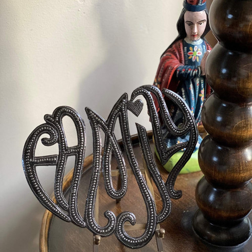 Family Love Heart, Positive, Hope, Metal Wall Art, Milagro Sacred Heart, Haitian Metal , Recycled Steel