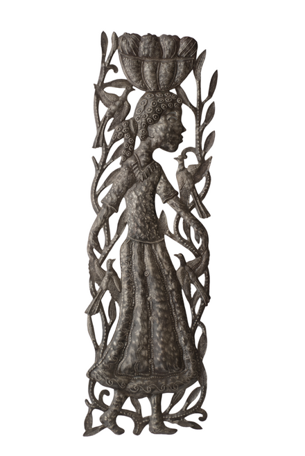 Market Girl, Metal Market Girl, Garden Market Girl, Girl with Fruit Basket, Metal Girl with Fruit Basket, Girl Carrying Fruit, Haitian Metal Art  Market Girl, Metal Market Girl, Garden Market Girl, Girl with Fruit Basket, Metal Girl with Fruit Basket, Girl Carrying Fruit, Haitian Metal Art