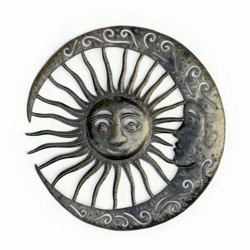 Sun and Moon Celestial Pair Haitian Wall Art 23"x23"