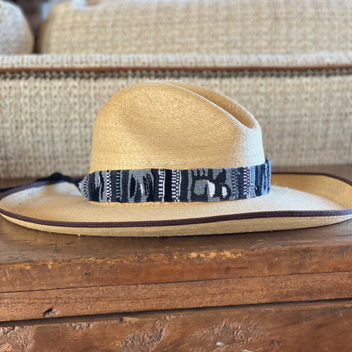 Mayan Arts Handmade Hatbands, Black and White, Multicolor Hat Band, Handwoven, Wrap Around Tie, Western Wear, Cowboy