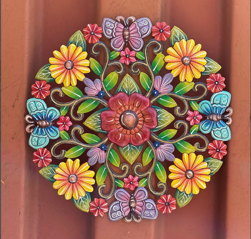 Painted Flower Plaque, Butterfly Flower Plaque, Garden Plaque, Garden Decor  Painted Flower Plaque, Butterfly Flower Plaque, Garden Plaque, Garden Decor