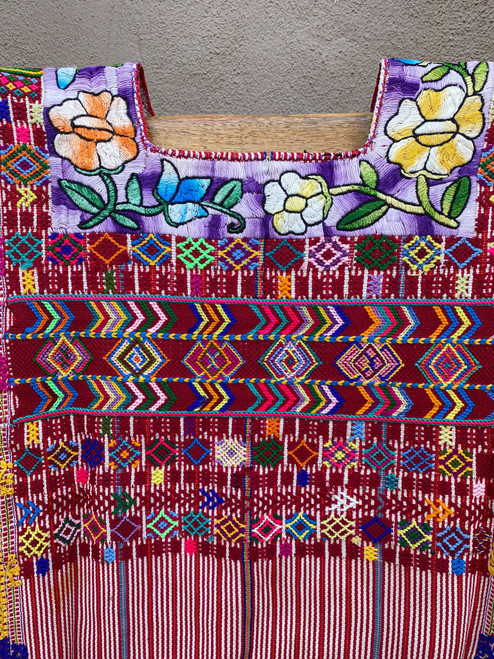 Floral Huipil, Handwoven Huipil, Handwoven Embroidered Huipil 