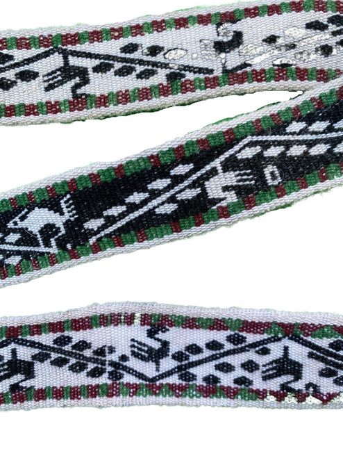 Hand Woven Traditional Wool Antique Bolivian Belt 1 1/2"x68"