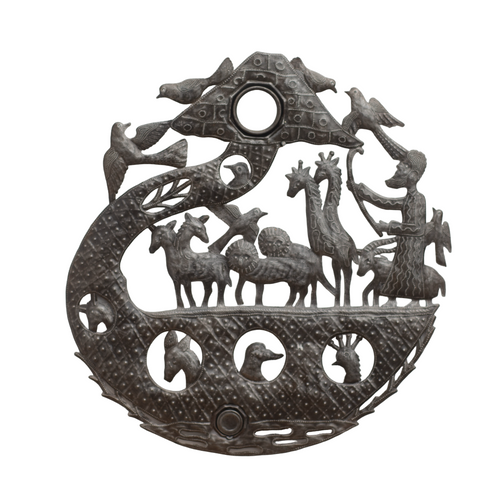 Noah's Arc, Metal Noah's Arc, Religious Decor, Religious Oil Barrel Sculpture, Haitian Decor  Noah's Arc, Metal Noah's Arc, Religious Decor, Religious Oil Barrel Sculpture, Haitian Decor