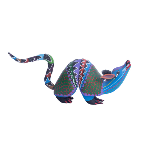 Blue Armadillo, Wooden Armadillo, Handcarved Armadillo, Handcarved Colorful Armadillo