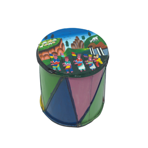 Ecuador Folk Art, Ecuadorian Folk Art, Ecuador Drum, VIntage Folk Art, Vintage Ecuadorian Painting