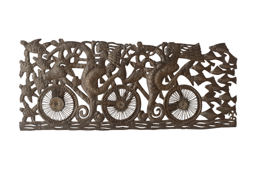 Mermaid on Bicycle, Mermaid Riding Bicycle, Mermaid with School of Fish 