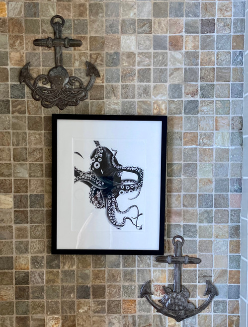 Anchor and Sea Turtle Wall Hanging, Nautical Theme 14"x12"