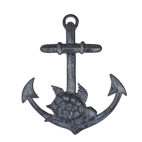 Anchor and Sea Turtle Wall Hanging, Nautical Theme 14"x12"