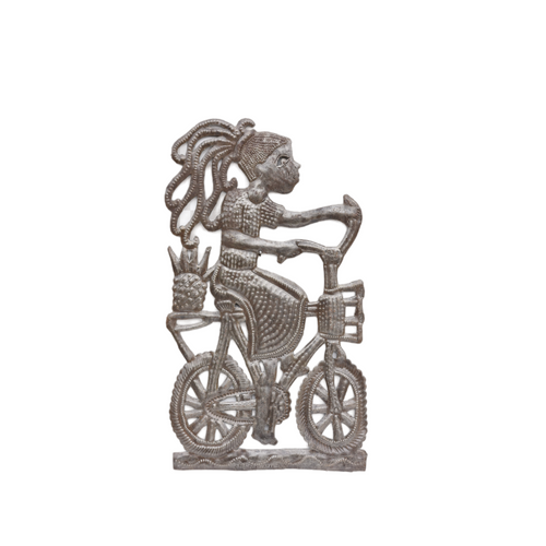 Girl on Bike, Girl on Bicycle, Metal Girl on Bicycle, Girl Riding Bike, Girl Room Decor, Girl Going to Market  Girl on Bike, Girl on Bicycle, Metal Girl on Bicycle, Girl Riding Bike, Girl Room Decor, Girl Going to Market