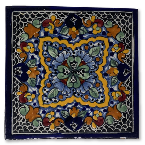 Hand Painted Talavera Tile Made by La Corona Family Puebla Mexico, Green Four Leaf Clover Tile, Mexican Tiles, Mexican Talavera Tiles, Mexican Ceramic Tiles  Hand Painted Talavera Tile Made by La Corona Family Puebla Mexico, Green Four Leaf Clover Tile, Mexican Tiles, Mexican Talavera Tiles, Mexican Ceramic Tiles