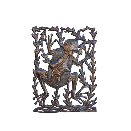 Frog in Kelp, Metal Frog Decor, Frog Art Sculpture, Frog in Pond, Metal Patio Frog, Patio Frog Decor  Frog in Kelp, Metal Frog Decor, Frog Art Sculpture, Frog in Pond, Metal Patio Frog, Patio Frog Decor