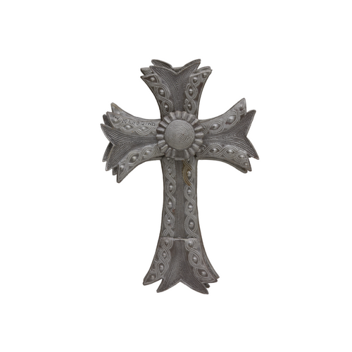 Garden Cross, Cross with Flower Center, Floral Cross, Metal Flower Cross  Garden Cross, Cross with Flower Center, Floral Cross, Metal Flower Cross
