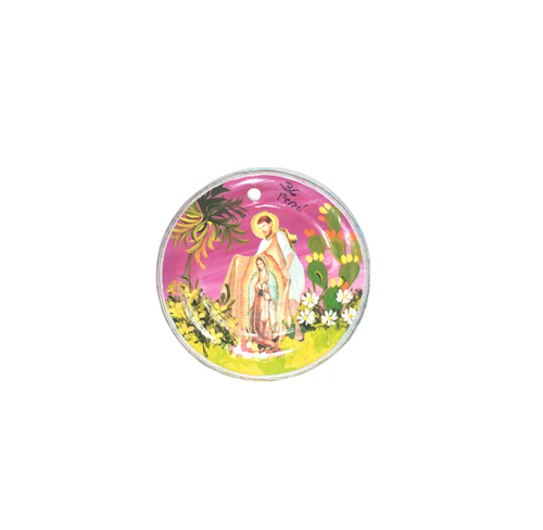 Tin Can Ornament, Vintage Tin Can Ornament, Virgin Mary & Juan Deigo Ornament, Vintage Folk Art, Hand Painted Virgin Mary Ornament  Tin Can Ornament, Vintage Tin Can Ornament, Virgin Mary & Juan Deigo Ornament, Vintage Folk Art, Hand Painted Virgin Mary Ornament