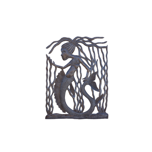 Mermaid, Mermaid Under the Sea, Sea LIfe Decor, Metal Mermaid Art, Mystical Mermaid, Mystical Mermaid Creature
