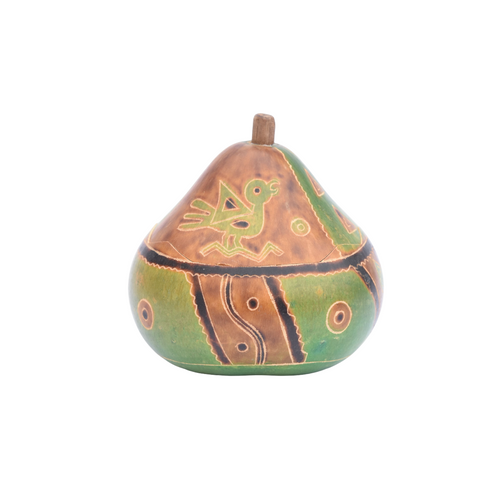 Peruvian Gourd, Vinage Peruvian Gourd, Vintage Folk Art, Peruvian Decor, Gourd Box with Lid, Peruvian Gourd, BIrd Gourd, Vintage Peruvian Folk Art, Peruvian Decor