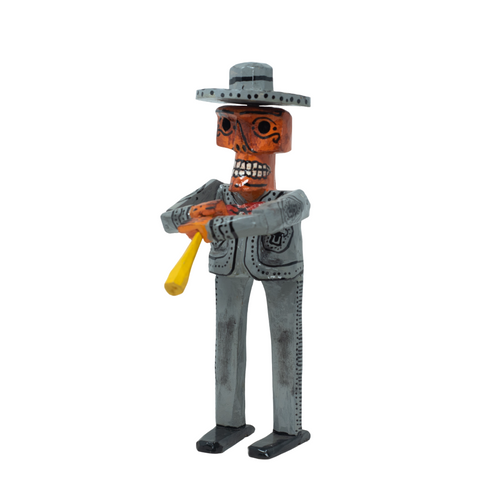Day of the Dead, Dia de los Muertos Musician, Day of the Dead Musician, Day of the Dead Mariachi, Dia de los Muertos Mariachi, Colorful Day of the Dead Folk Art, Wooden Skeleton, Wooden Musician Skeleton, Skeleton Musician, Halloween, Mexican Folk Art, Mexican Day of the Dead