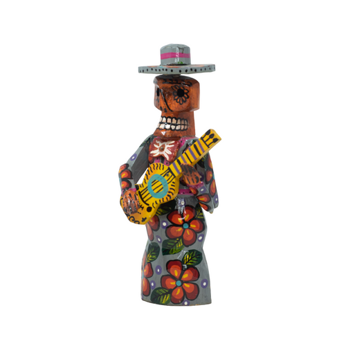 Day of the Dead, Dia de los Muertos Musician, Day of the Dead Musician, Day of the Dead Mariachi, Dia de los Muertos Mariachi, Colorful Day of the Dead Folk Art, Wooden Skeleton, Wooden Musician Skeleton, Skeleton Musician, Halloween, Mexican Folk Art, Mexican Day of the Dead