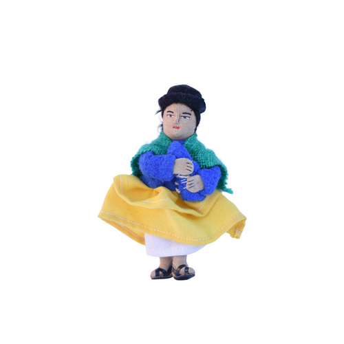 Bolivian Cholita, Cholita Doll, Handknit Bolivian Cholita, Bolivian Folk ARt, Bolivian Decor, Handknit Bolivian Cholita, Soft Sculpture Bolivian Cholita Doll, Soft Sculpture Doll, Handknit Bolivian Doll