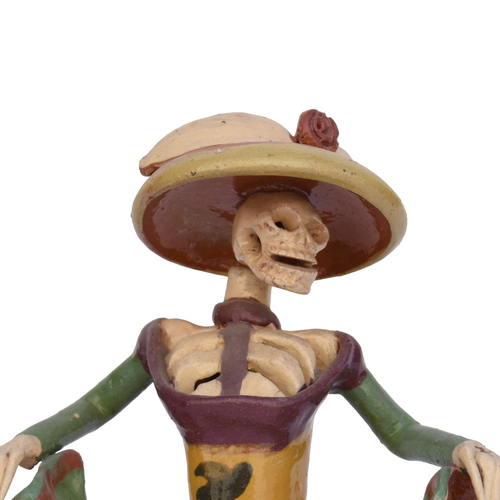 Day of the Dead Catrina, Clay Day of the  Dead Catrina, Clay Day of the Dead Folk Art, Vintage Day of the Dead Folk Art, Vintage Home Decor, Vintage Dia de los Muertos Decor, Vintage Dia de los Muertos Catrina, Day of the Dead Catrina, Fancy Catrina, Vintage Day of the Dead Folk Art, Catrina Skeleton, Halloween Decor, Vintage Halloween Decor, Capula Michoacan Dia de los Muertos, Capula De la Cruz, Baile Folklorico Dancer, Baile Folklorico Skeleton