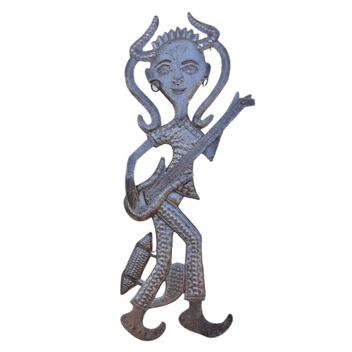 Boy with Guitar, Haitian Fair Trade, Metal Wall Art 6 x18 Inches Boy with Guitar, Haitian Fair Trade, Metal Wall Art 6 x18 Inches