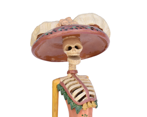 Day of the Dead Mariachi Skeleton, Dia de los Muertos Mariachi Skeleton, Clay Skeleton, Clay Day of the Dead Skeleton, Vintage Capula Michoacan Skeleton, Mexican Folk Art, Vintage Mexican Folk Art, Hand Crafted Clay Sculpture, Raw Clay Skeleton, Vintage Raw Clay Skeleton, Raw Clay Catrina Skeleton