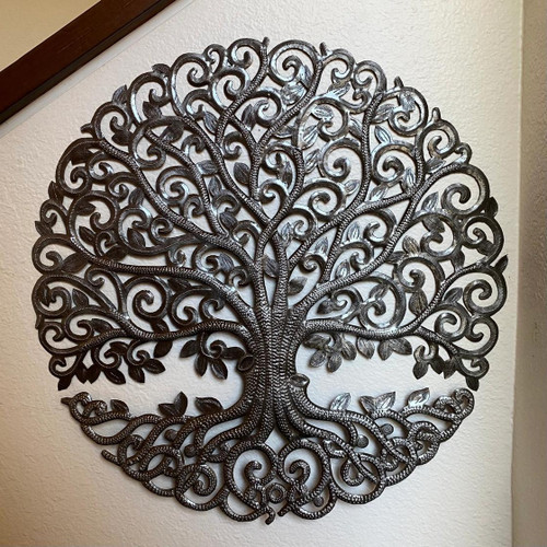 23" Haitian Metal Elegance Tree of Life, Wall Decor