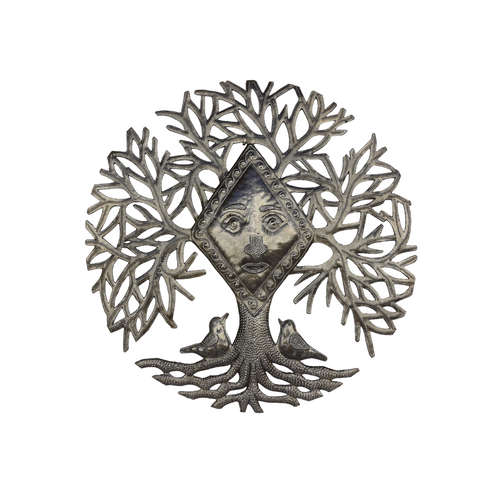 Wise Tree of Life, Metal Wisedom Tree, Tree with Love Birds, Metal Tree of Life, Metal Garden Tree, Tree with Face 