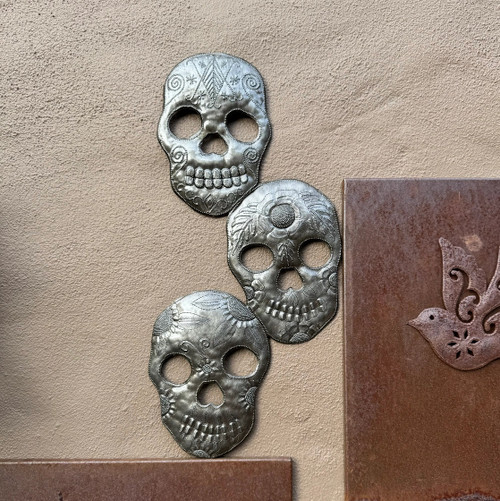 Wall Hanging Decor Day of the Dead, Day of the Dead Sugar Skulls, Day of the Dead Metal Skulls, Stacking Skulls, Three Stacking Skulls, Floral Skulls, Mexican Day of the Dead Inspired Art, Haitian Voodoo Skull, Vintage Voodoo Skull Wall Hanging Decor Day of the Dead, Day of the Dead Sugar Skulls, Day of the Dead Metal Skulls, Stacking Skulls, Three Stacking Skulls, Floral Skulls, Mexican Day of the Dead Inspired Art, Haitian Voodoo Skull, Vintage Voodoo Skull