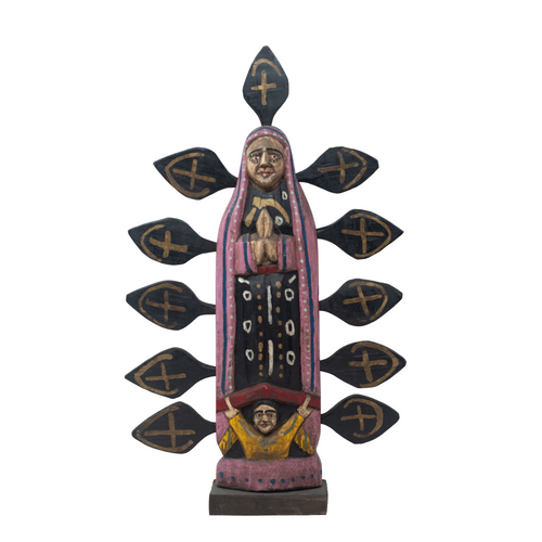 Handcarved Virgen Guadalupe, Wooden Virgen Guadalupe, Hand Carved Religious Home Decor, Vintage Home Decor, Hand Painted Virgen Guadalupe, Unique Religious Home Decor, Hand Carved Folk Art