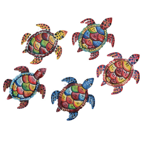 Handcrafted Colorful Sea Turtles, One of a Kind Ocean Life Designs, Fair Trade