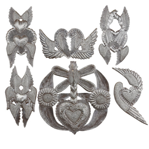 Collection of winged hearts