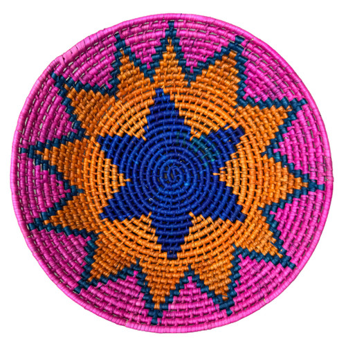 Toluca Mexico, Fiesta, Basket , Handwoven Traditional Coil Method, Bright Colorful