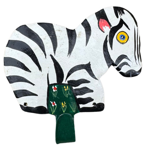 Hand Painted  Zebra Single Metal Wall Hook, Zebra Room Decor, Nursery Room Decor, Children's Room Decor
