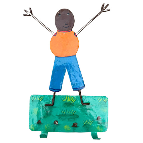 Whimsical Boy Hand Painted Triple Wall Hook Whimsical Design Haiti, Whimsical Wall Hook, Vintage Wall Hook, Nursery Room Decor, Vintage Nursery Room, Child's Room, School Room Decor 