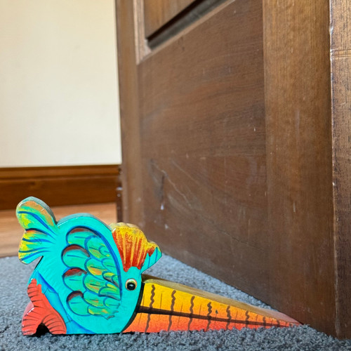 Whimsical Bird Doorstop, Hand Painted in Haiti Fair Trade Project