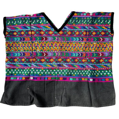 Vintage Handmade Guatemalan, Woven on a Back Strap Loom, Huipil from San Juan Comalapa