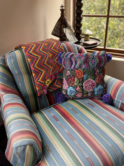 Vintage Handmade Guatemalan, Woven on a Back Strap Loom, Huipil from Tecpan