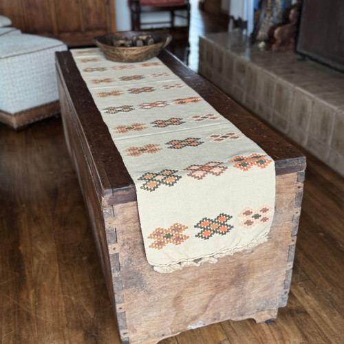 Handmade Guatemalan Fair Trade Table Runner, Earth tone Geometric Designs with Tassel Ends