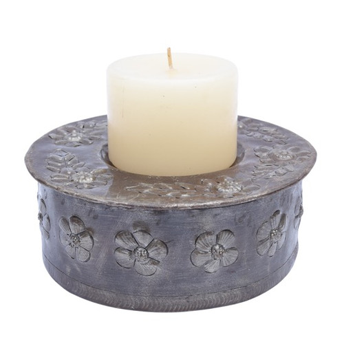 One of a Kind Flower Hand Pounded Candle Holder, Fair Trade Haiti One of a Kind Flower Hand Pounded Candle Holder, Fair Trade Haiti
