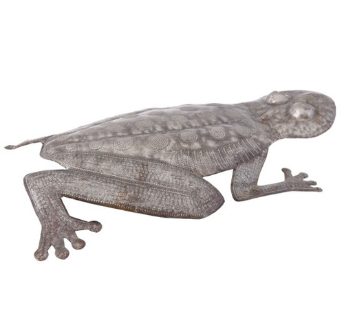 Dimensional frog sculpture, Home & Garden Decor, Handmade Haitian Metal Art