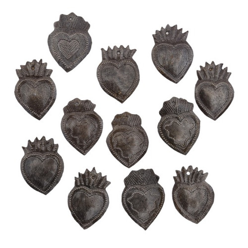Tiny Heart Charms, Milagro Style,  Fair Trade Metal Art Designs