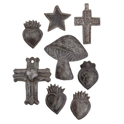 Collection of Small Charms: Fair Trade Haitian Metal Art Designs