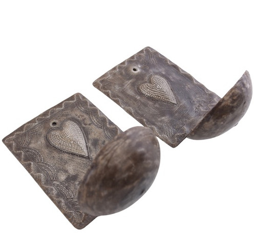 Heart Motif Wall-Mounted Candle Holders: Handmade Heart Motif