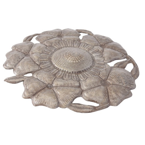 Dimensional Metal Wall Flower, One of a Kind Recycled Haitian Metal Wall Décor