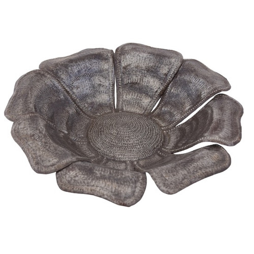 Large Petal Metal Wall Flower, One of a Kind Recycled Haitian Metal Wall Décor