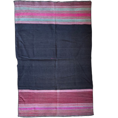 Vintage South American textile, Handwoven Bolivian shawl, Traditional Andean blanket