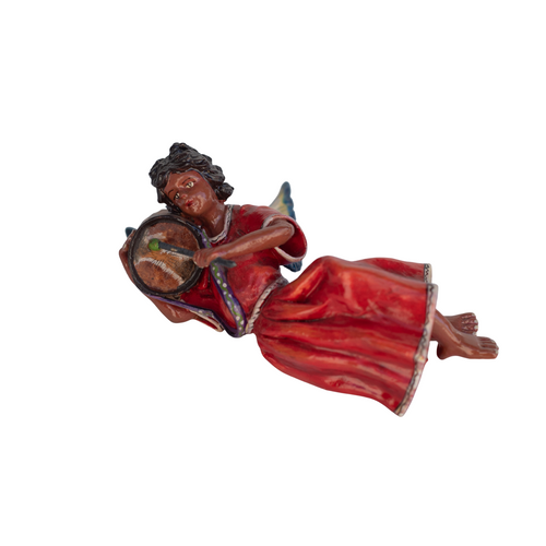 Handmade Retablo Ornaments, Ornament, Vintage Ornament, Peruvian Folk Art, Claudio Jimenez Quispe, Angel Ornament, Plaster Ornament, Colorful Ornament, Angel with Drum, Drum Angel Ornament, Musical Ornament, Musical Choir, Angelic Choir