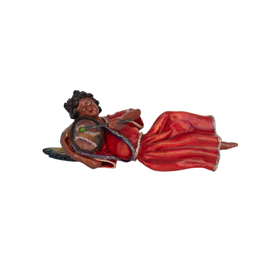 Handmade Retablo Ornaments, Ornament, Vintage Ornament, Peruvian Folk Art, Claudio Jimenez Quispe, Angel Ornament, Plaster Ornament, Colorful Ornament, Angel with Drum, Drum Angel Ornament, Musical Ornament, Musical Choir, Angelic Choir