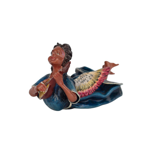Handmade Retablo Ornaments, Ornament, Vintage Ornament, Peruvian Folk Art, Claudio Jimenez Quispe, Angel Ornament, Plaster Ornament, Colorful Ornament, Angel with Banjo, Banjo Angel Ornament, Musical Ornament, Musical Choir, Angelic Choir